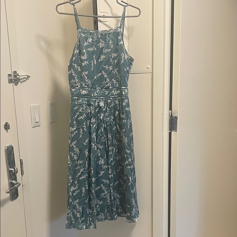 Club Monaco Teal and White Dress